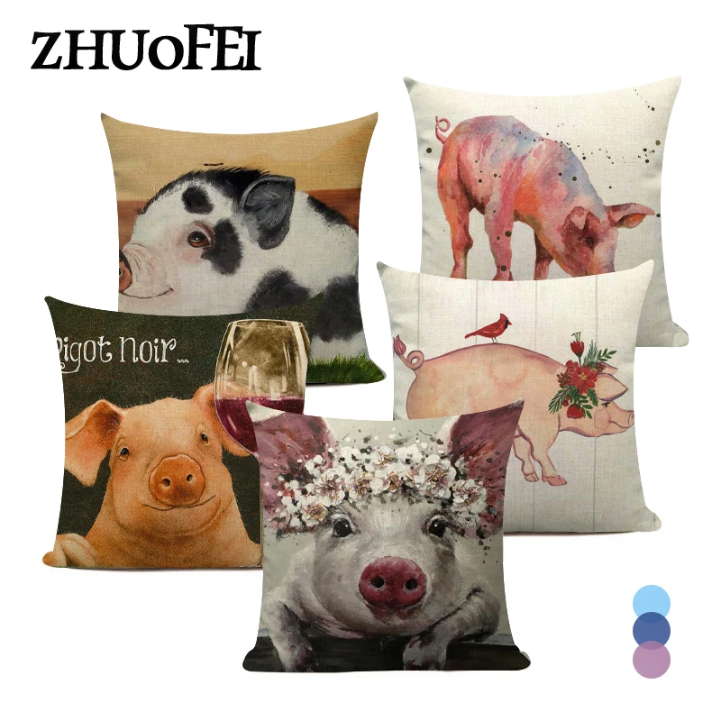 Наволочка для подушки с принтом милого питомца 45x45 см