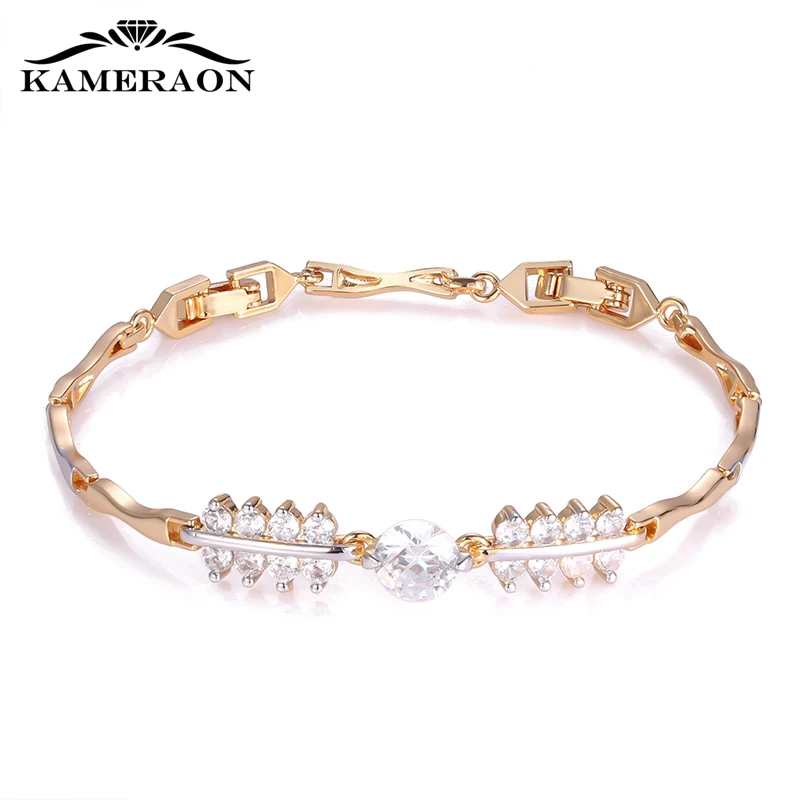 

Delicate Gold Silver Color Mix 8MM Sunlight Crystal Life Bracelet Elegant Korean style Charms Bracelet Chain Jewelry For Women