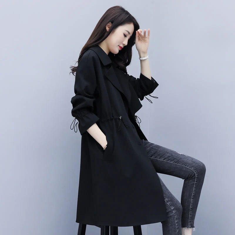 Женское длинное пальто-Тренч осеннее пальто 2020 новое корейское модное тонкое