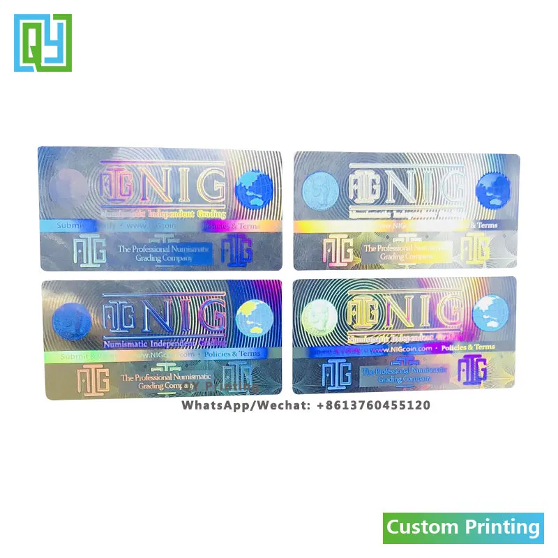 10000pcs 15x60mm Free Shipping Custom Security Hologram Sticker Transparent Laserable 3D 2D Holographic Packaging Label Seal Tag