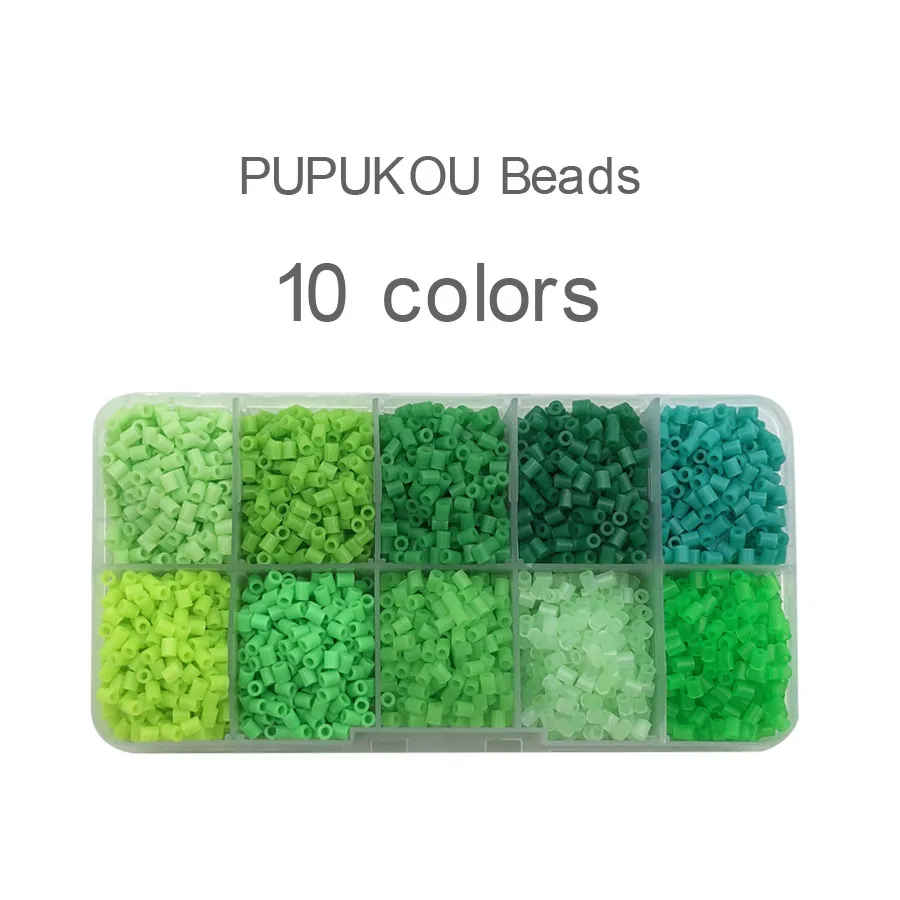 24 цвета/PUPUKOU бусины 2,6 мм мини-бусины 4200 шт DIY игрушка Хама бусины Perler бисер Железный бисер высокое качество подарок - Цвет: Зеленый