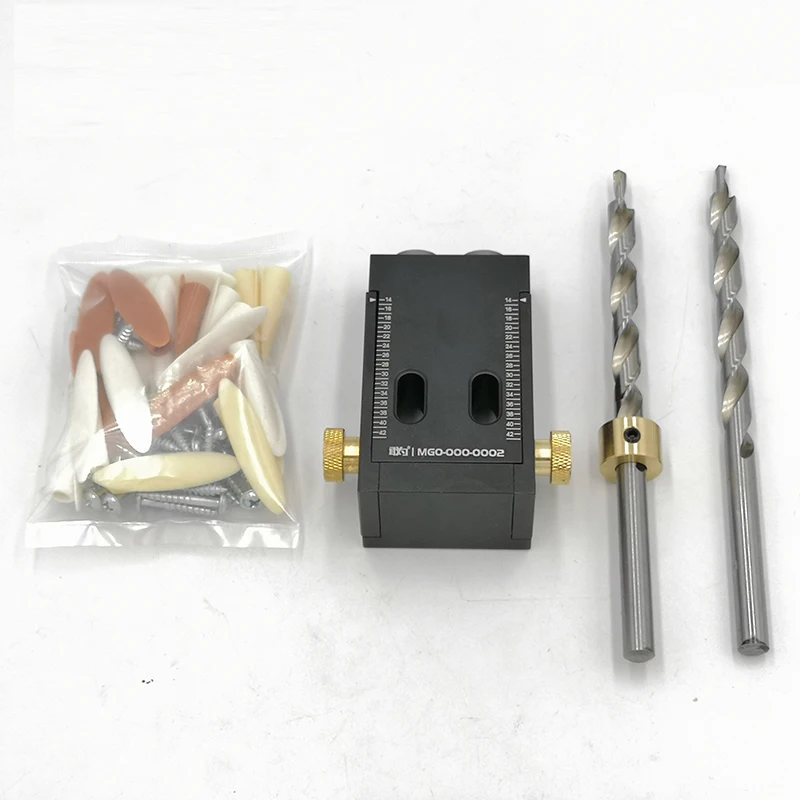 

FOXBC Woodworking Oblique Hole Locator Pocket Hole Jig Kit Household Cabinet Furniture Woodworking Tools with drills