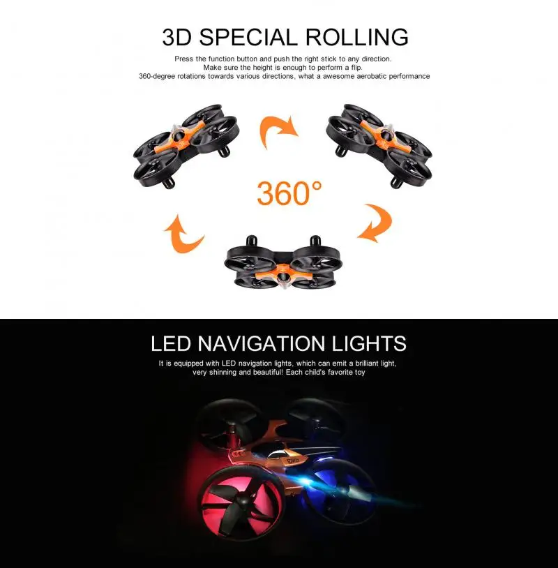 РАДИОУПРАВЛЯЕМЫЕ Мини-Квадрокоптеры 4 оси с безголовым режимом |