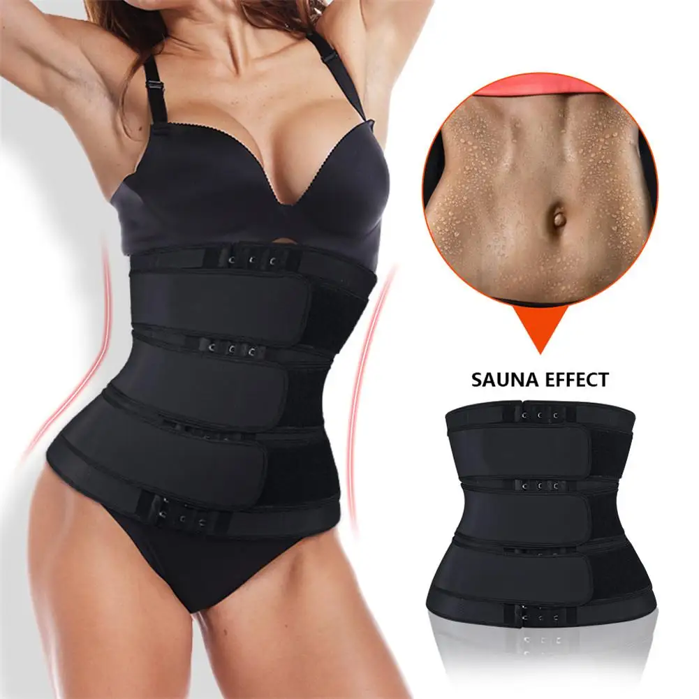 

2020 New Three-breasted Waist Trainer Body Shaping Sweaty Belt Fitness Belt Slimming Waistband Postpartum Belly Shaping