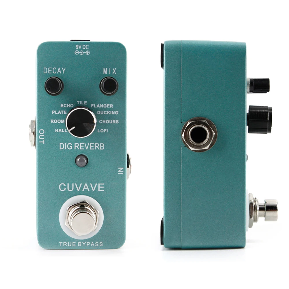 

Electric Guitar Pedal True Bypass Shell Mini Digital Reverb Guitar Parts Lightweight Portable Music Elements for Cuvave