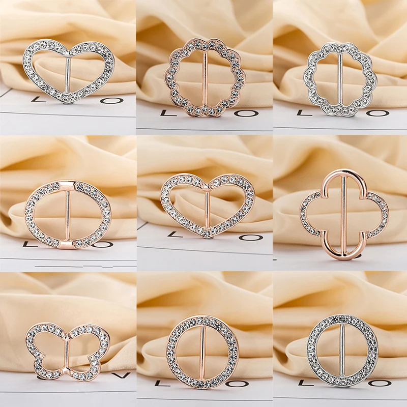 

Butterfly Heart-shaped Petal Silk Scarf Buckle Rose Gold High-quality Classic Thick Silver Brooch Wedding Party Women Jewelry
