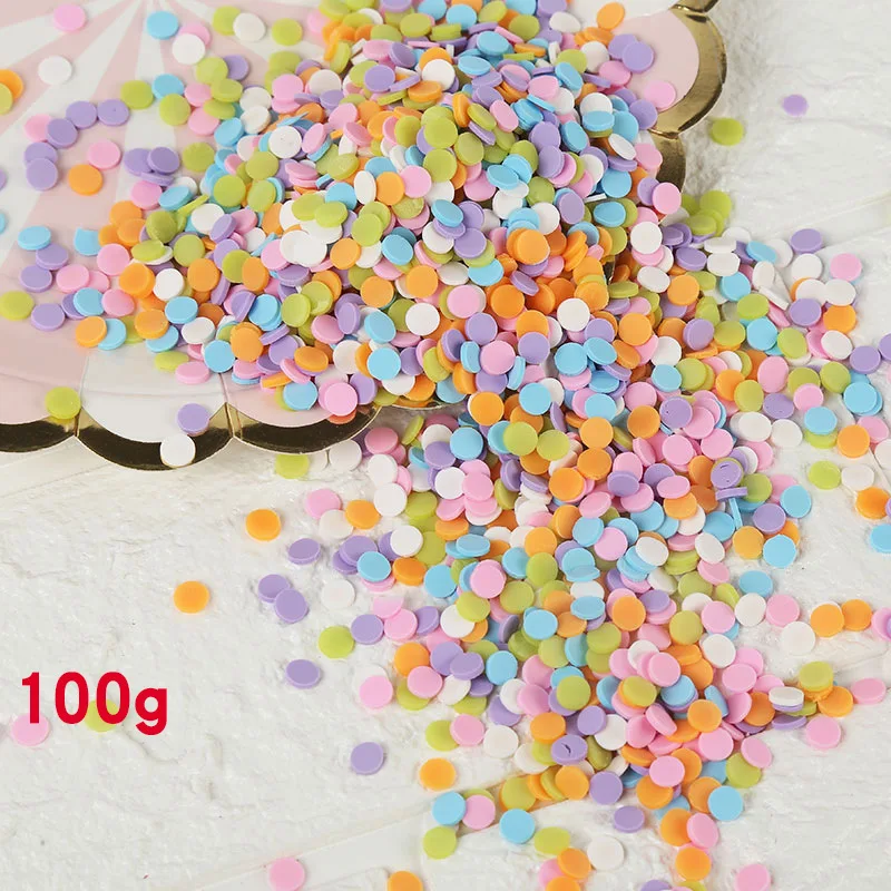 A2212 100g/lot Fimo Polymer Clay Sprinkles for Slime Heart Round Snowflake Star Slices Fake Cake Dessert Decoration DIY Nail Art Craft - Цвет: A2212