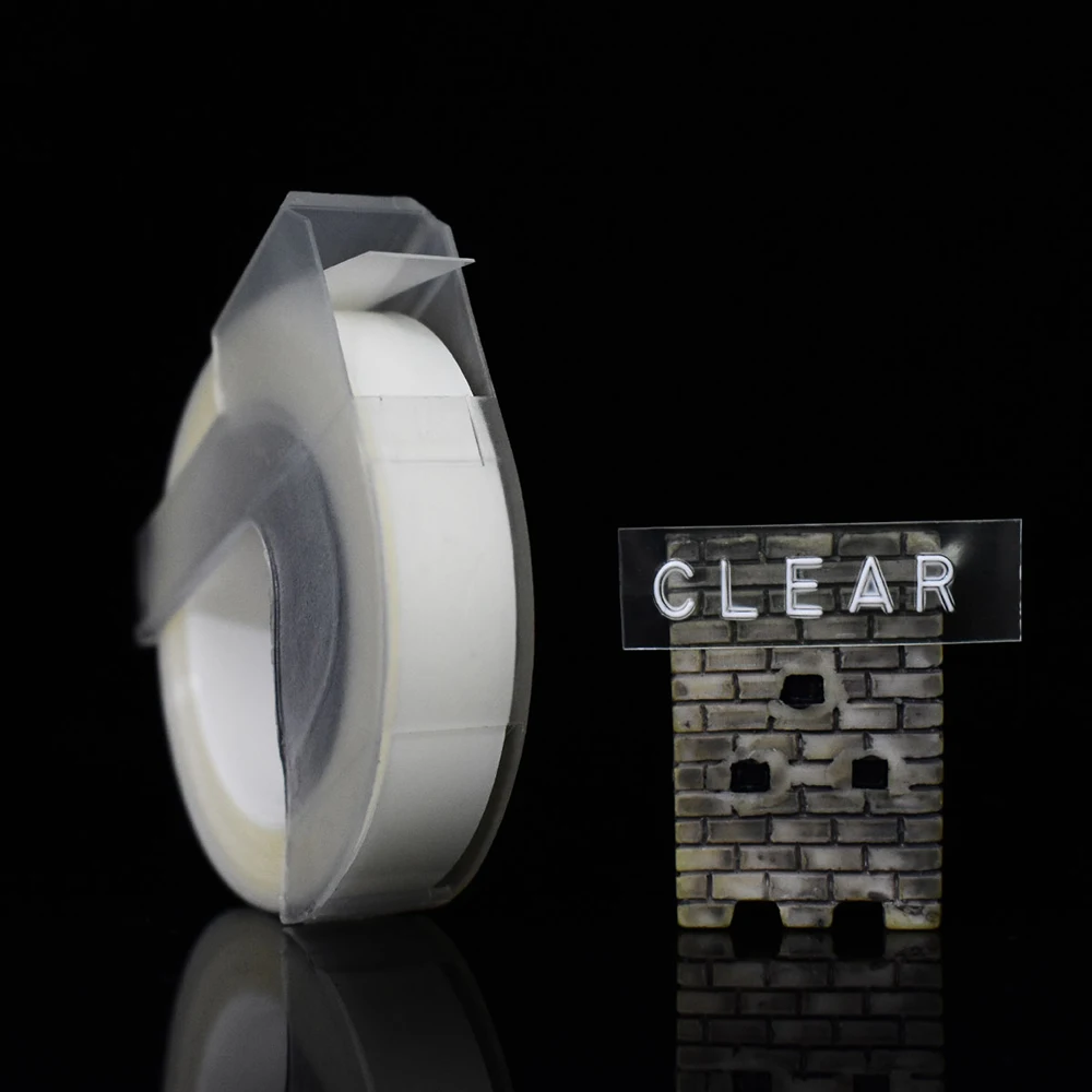clear Смешанные цвета 3D ПВХ тиснение DIY этикетка лента совместимый с dymo 1610 12965 1540 1880 motex E-101 ручной принтер этикеток ручной работы - Цвет: clear