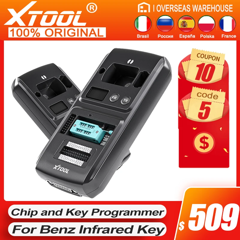 

XTOOL KC501 OBD2 чип и ключевой программатор работает для Benz Инфракрасный ключ профессиональный считыватель ЭБУ работает с X100 PAD3 A80