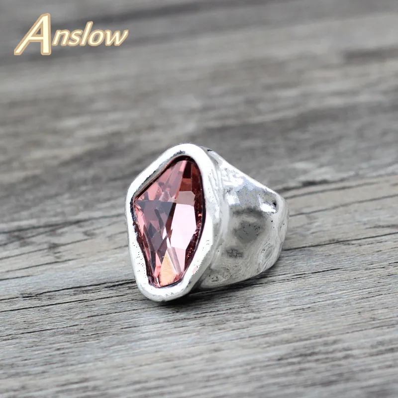 

Женские винтажные кольца с кристаллами Anslow, оригинальный дизайн, модные ювелирные изделия неправильной формы, подарок на день Святого Вале...