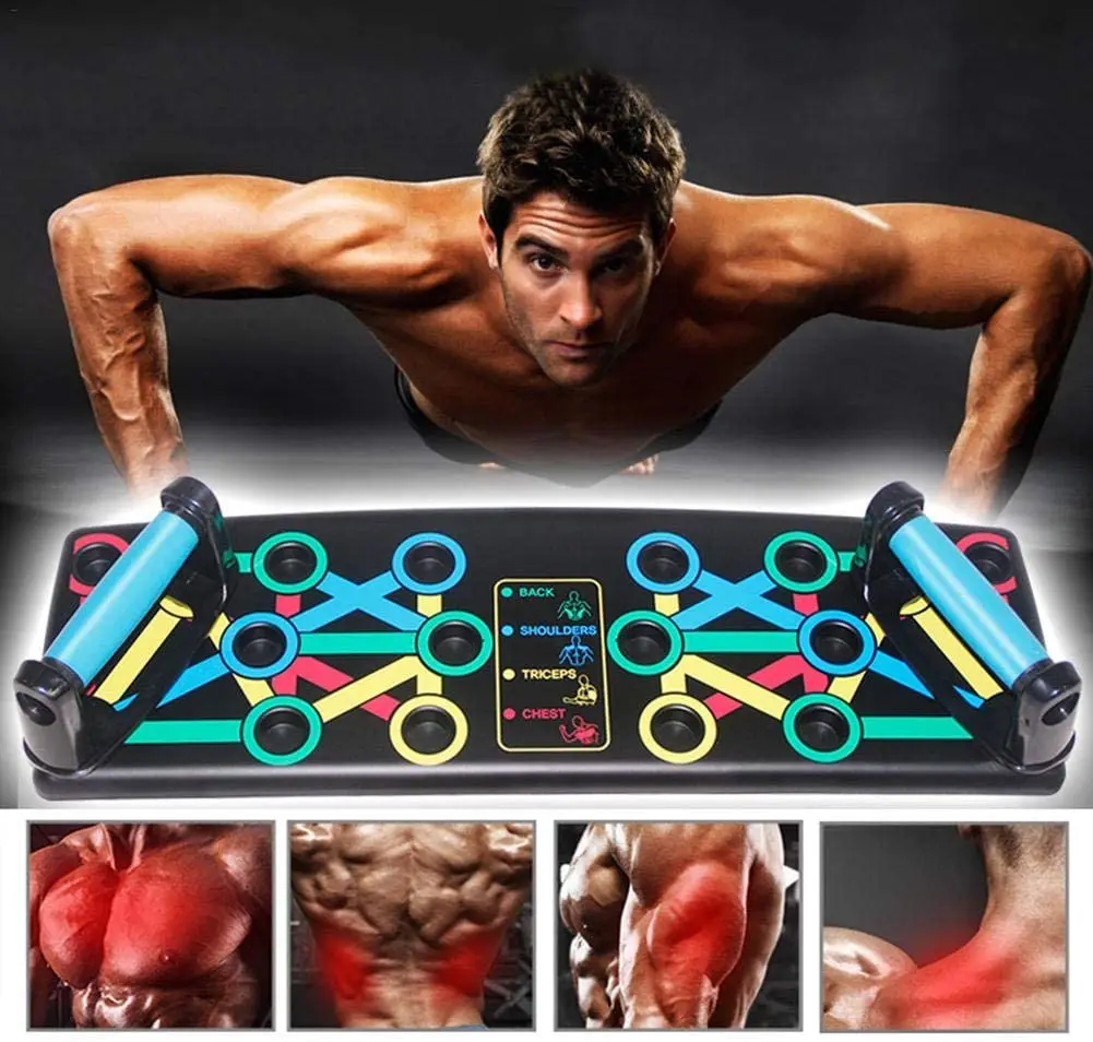 Push-up Rack Board Mat Push Up Bar Set Multi-Function Fitness Tool Home Gym Chest Muscle Grip Training and Exercise Equipment | Спорт и