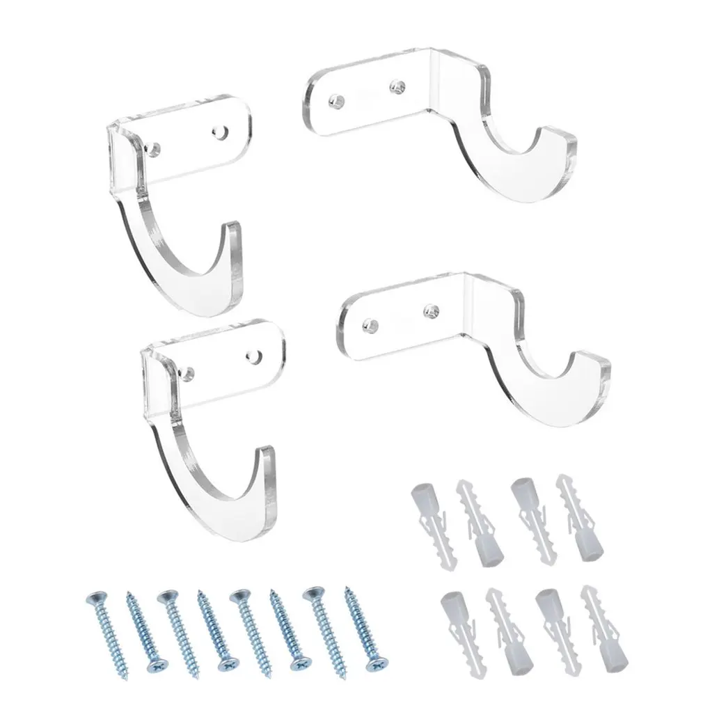 

2pcs/set Storage Bracket Softball Home Wall Mounted Shelf Horizontal Display Accessories Acrylic Baseball Bat Holder Transparent