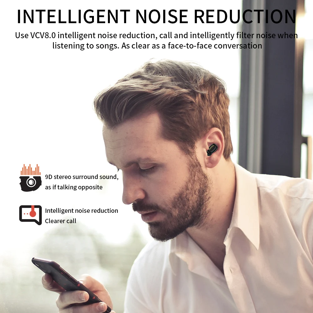 T10 наушники вкладыши TWS с Беспроводной смарт гарнитура Bluetooth 5 0 спортивные игровые