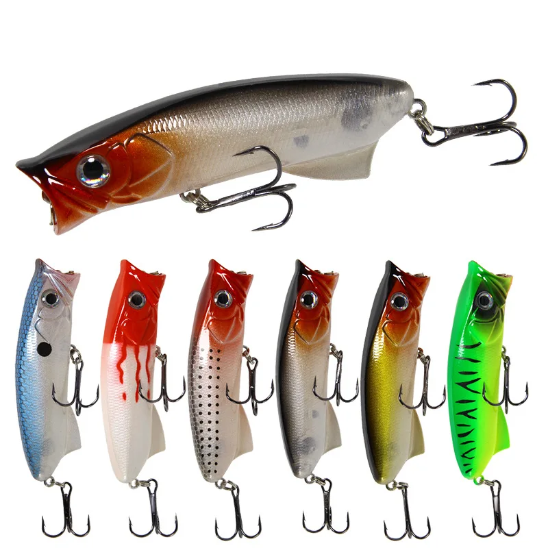 

1PCS Popper Lures Luya Bait 8cm/11.3g Artificial Fake Baits Hard Lure Freshwater Sea Fishing Tackle Accessories Wholesale 2021