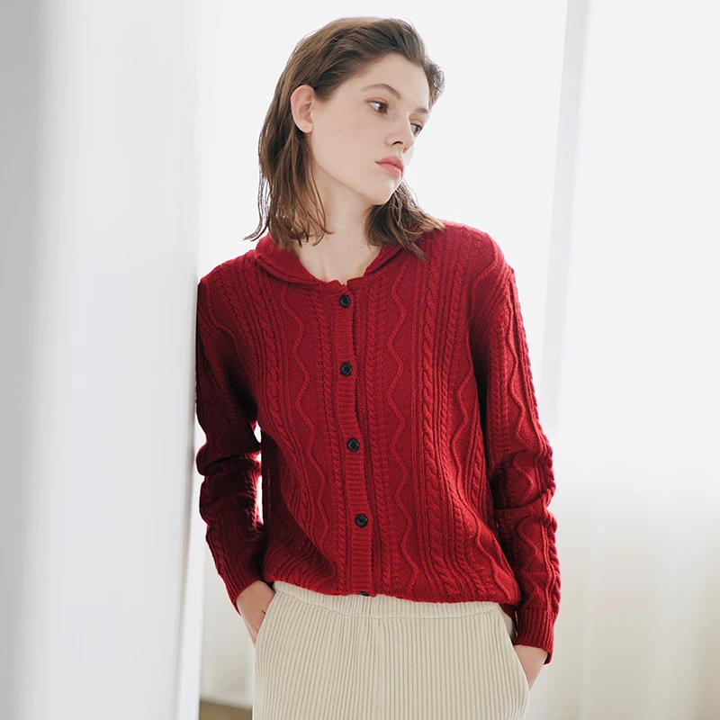 Свитер из овечьей шерсти в иностранном стиле кардиган для девочек весеннее
