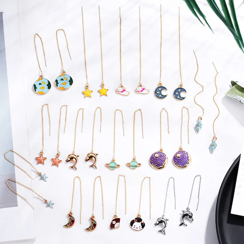 LEGENSTAR Новая Звезда Луна женские модные серьги 2019 космическая планета длинные