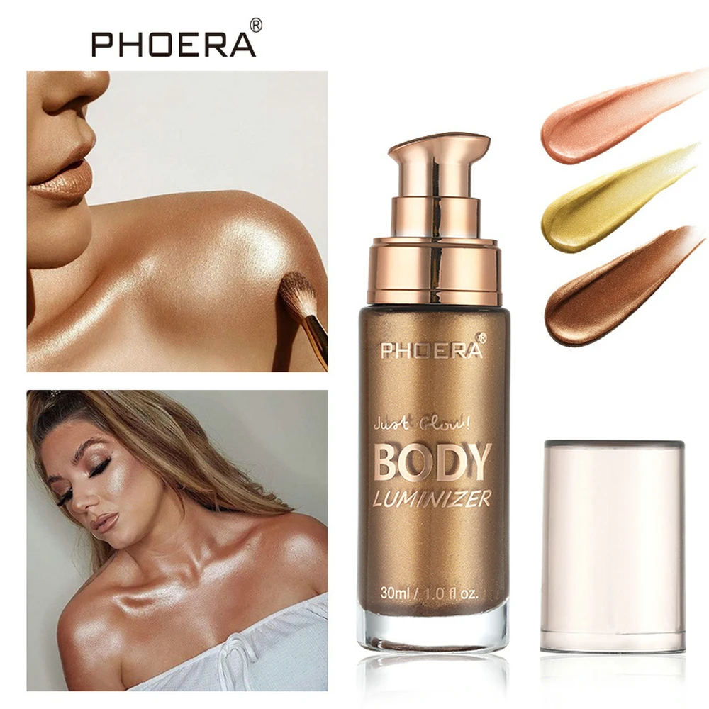 

Body Luminizer Bronzer Highlighter Liquid Setting Spray Shimmer Brighten Glow Rose Gold Highlight Makeup Waterproof Body Glow