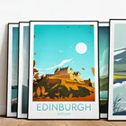 Дорожный постер Эдинбурга, шотландский постер, Эдинбургский замок, подарок на свадьбу, подарок на день рождения, Картина на холсте, декор для гостиной