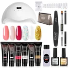 Лампа для наращивания набор гелей для ногтей ROSALIND, набор инструментов для маникюра и геля, профессиональный набор для дизайна ногтей