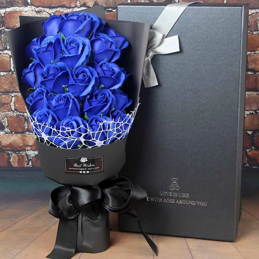 Имитация цветка розы пара подарок на свидание День Святого Валентина сделай сам