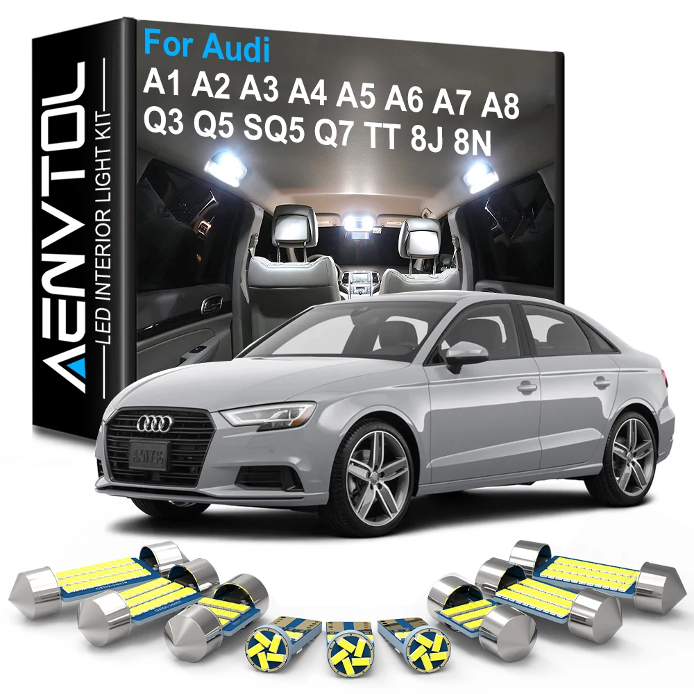 

AENVTOL Canbus Indoor Light LED For Audi A1 A2 A3 8L 8P 8V A4 B5 B6 B7 B8 A5 8T A6 C5 C6 C7 A7 A8 D2 D3 Q3 Q5 SQ5 Q7 4L TT 8N 8J