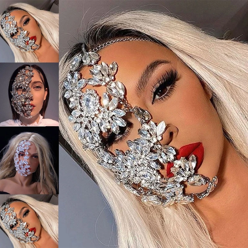 

Crystal Face Decoration Shining Head Chain Forehead Jewelry Headpiece for Party