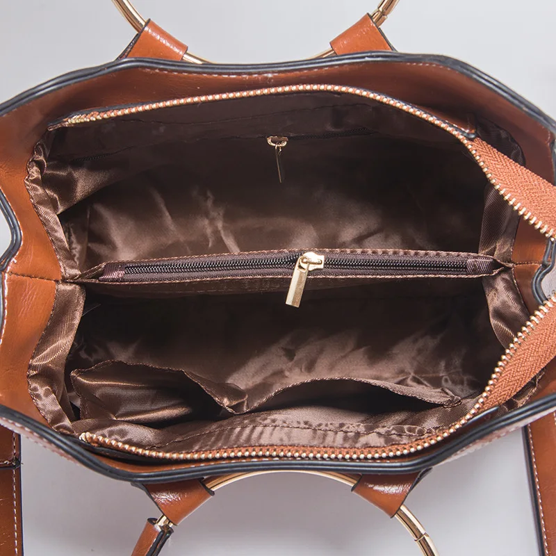 2020 новая кожаная сумка с масляным воском женская через плечо диагональная | Багаж