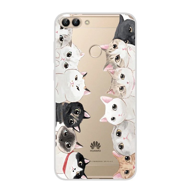 Силиконовый чехол 5,65 дюйма для huawei P Smart чехол Симпатичные, из мягкого ТПУ чехол для huawei P Smart Cover PSmart для huawei enjoy 7s - Цвет: 55 0924