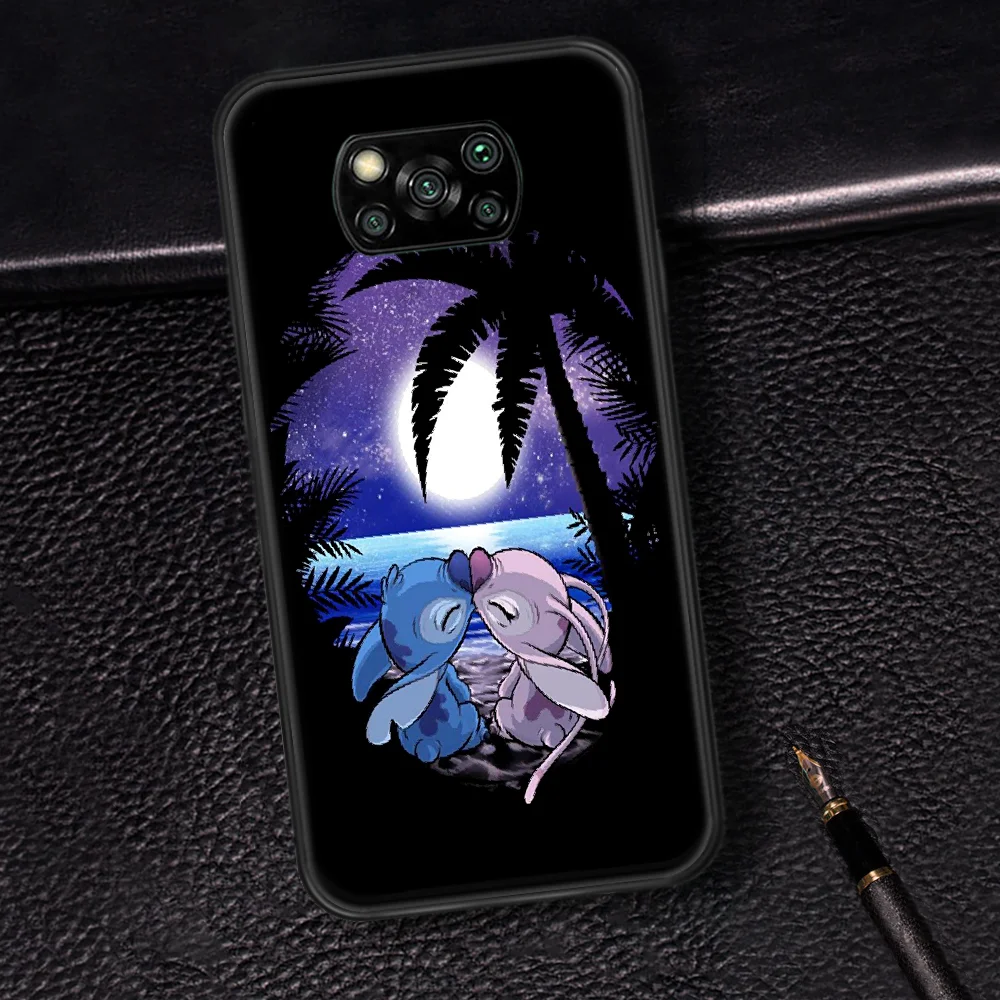 

Cute Cartoon Stitch-Style Phone Case Cover Hull For Xiaomi Mi A2 A3 8 9 SE 9T 10 10T Lite Pro Ultra Poco X3 black Coque Trend