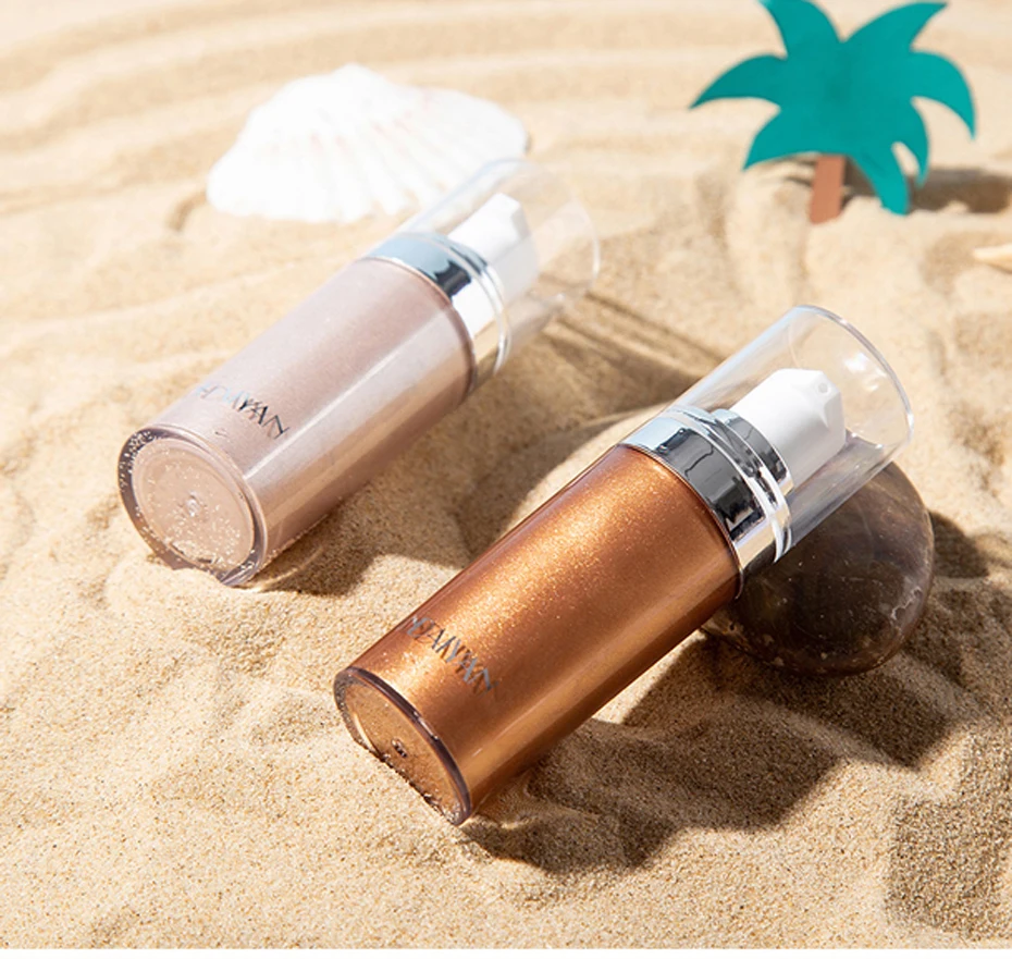 HANDAIYAN Shimmer Body Highlighter Cream Face Illuminator Makeup Liquid Bronzer Brighten Highlighter Metallic Rose Gold Cosmetic