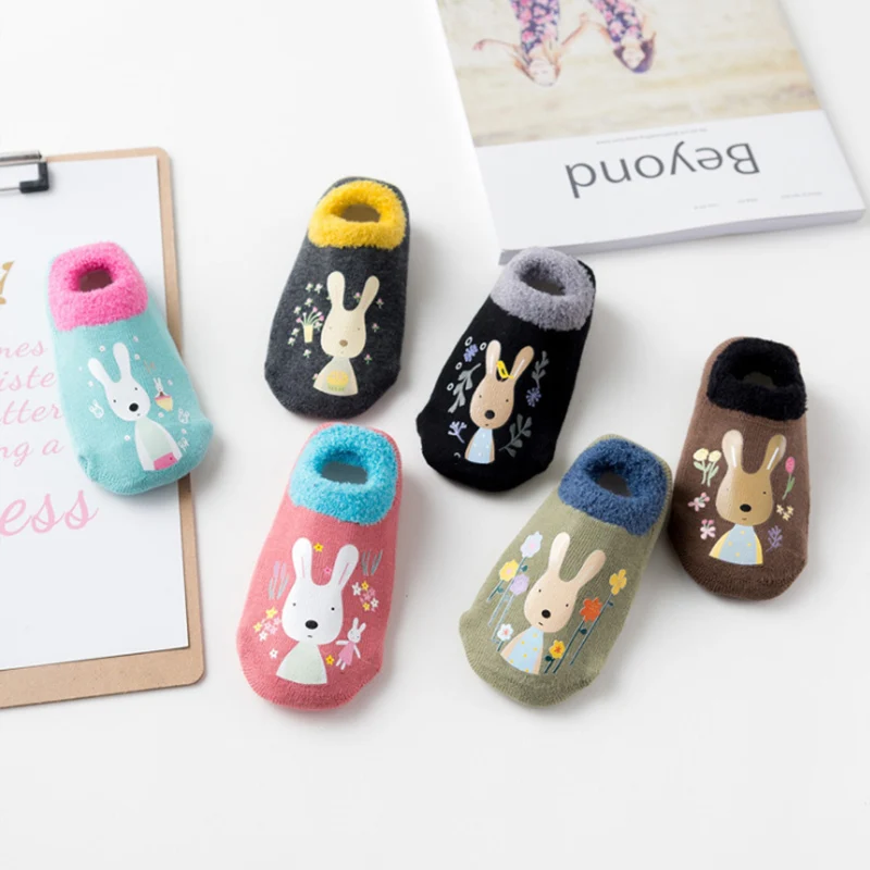 Хлопковые носки для маленьких мальчиков и девочек Резиновые Нескользящие пола