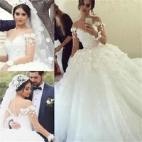 princess ball gown wedding dress shiny off shoulder applique lace up back bridal gowns vestidos de novia 2020