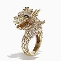 unique style female dragon animal ring gold engagement ring vintage wedding band rings for women gift to girlfriend