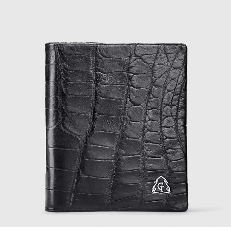 Мужской кошелек из крокодиловой кожи gete импортный короткий вертикальный