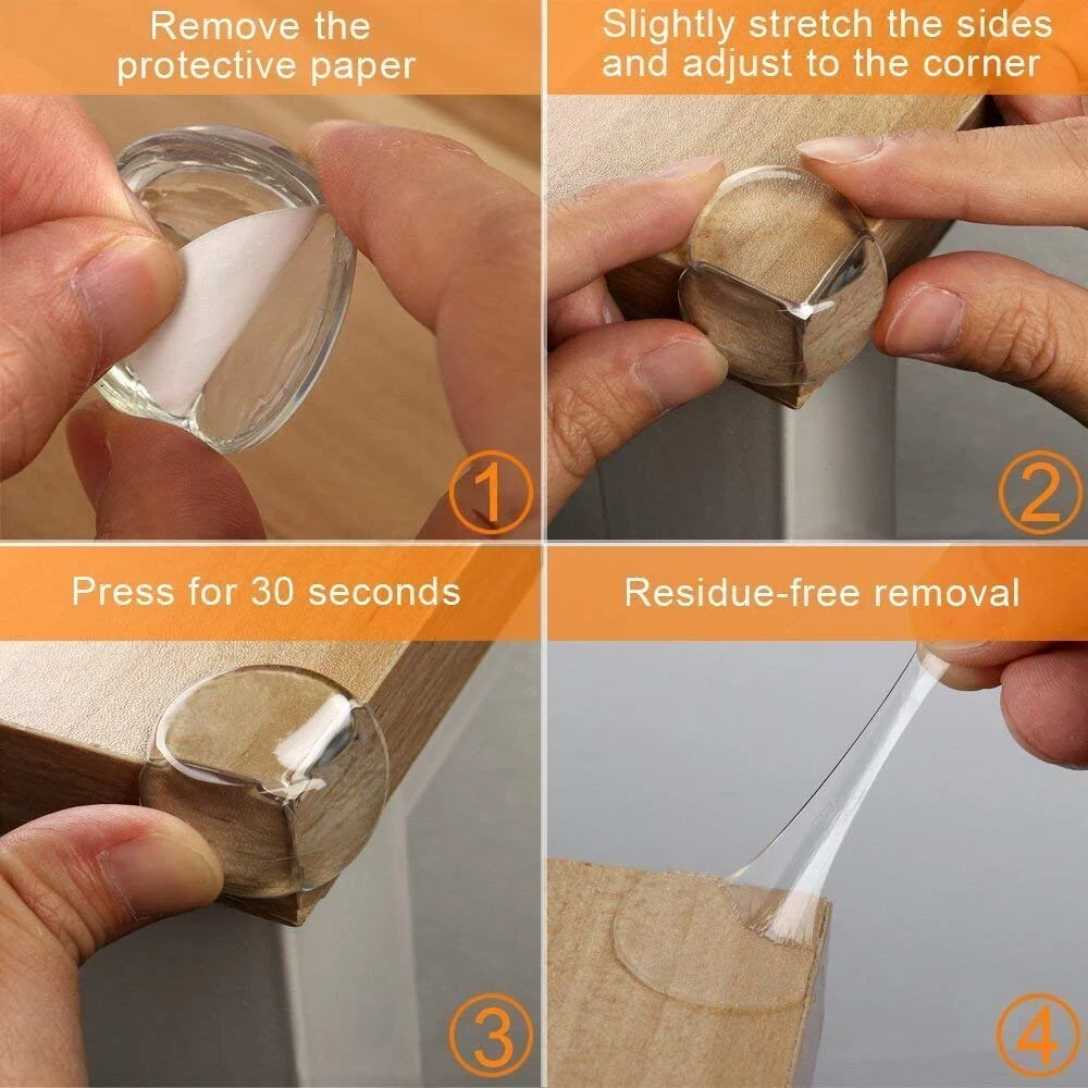 

5 Pieces Spherical Desk Corner Transparent Angle Protection For baby PVC Flexible and non-slip,easy to replace and instal
