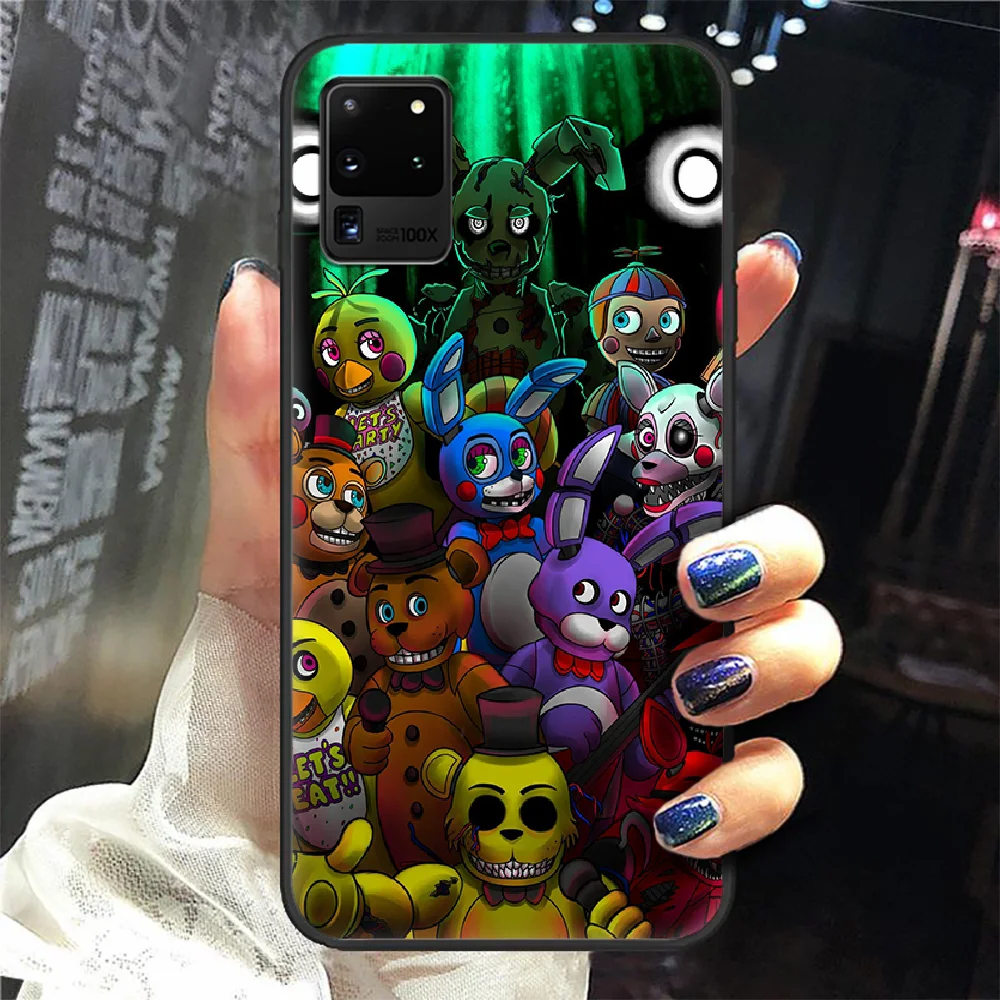

Anime Fnaf Animatronics game Phone Case Cover Hull For Samsung Galaxy S 6 7 8 9 10 e 20 edge uitra Note 8 9 10 plus black