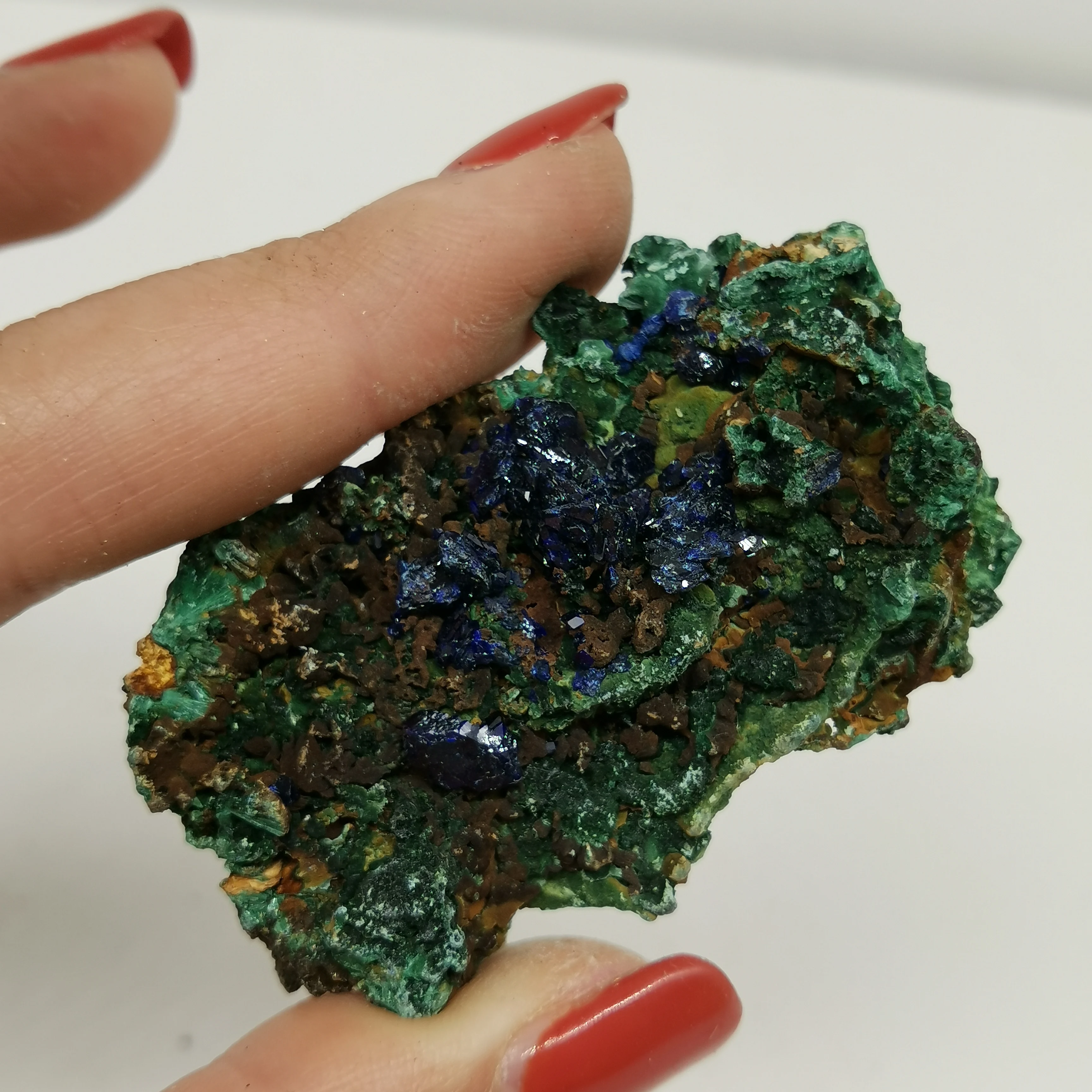 45 г натуральный чессилит материал образец Малахитовый Азурит геодный синий и