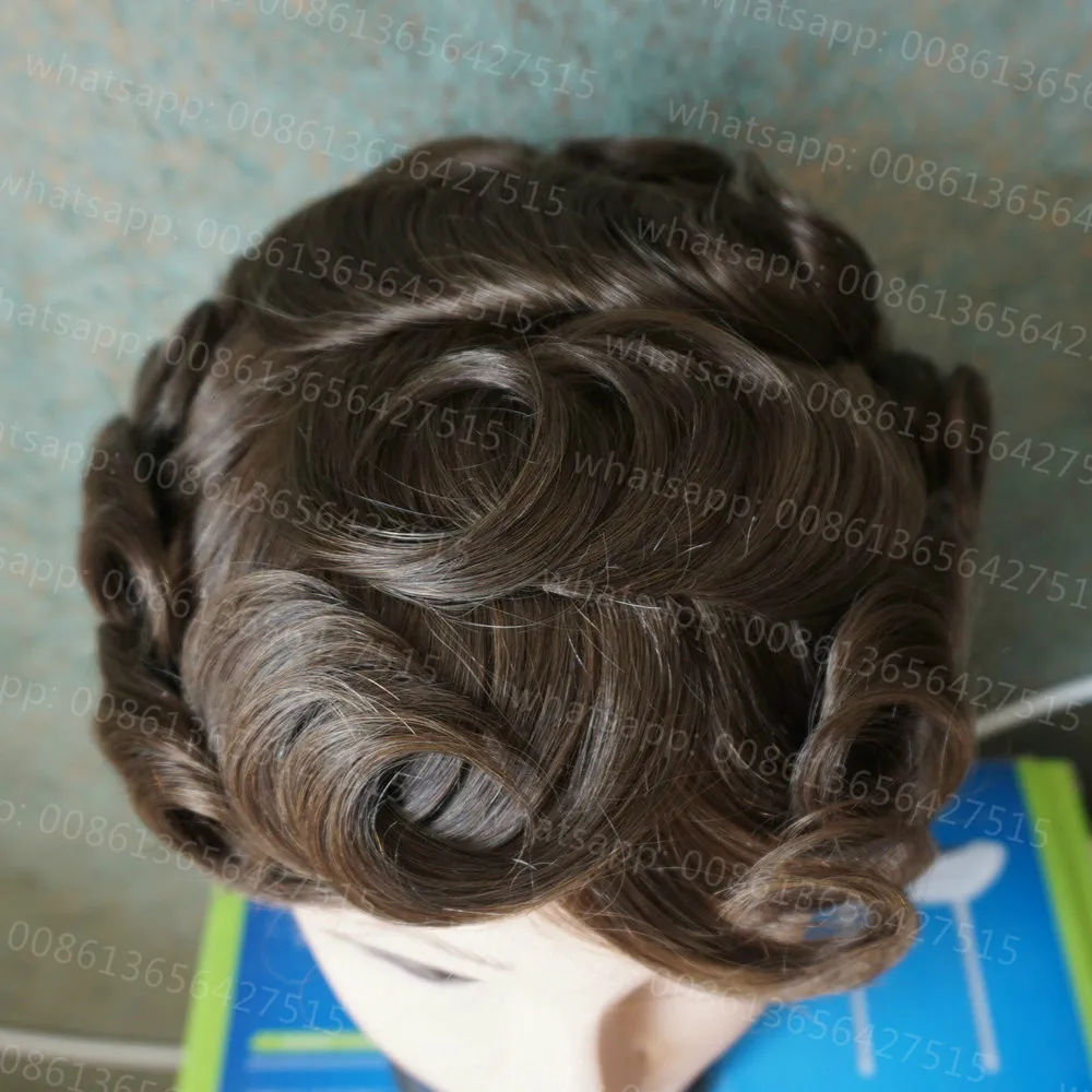 Hstonir мужской парик человеческие волосы индийские парики перук натуральные remy