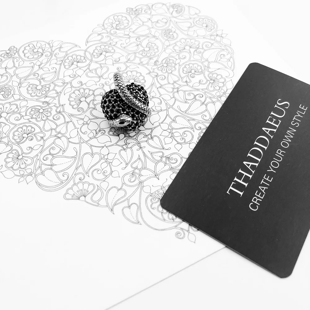 

Pendant Black Heart Snake,2019 Brand Fashion Vintage Jewelry 925 Sterling Silver Europe Bijoux Accessories Gift For Woman