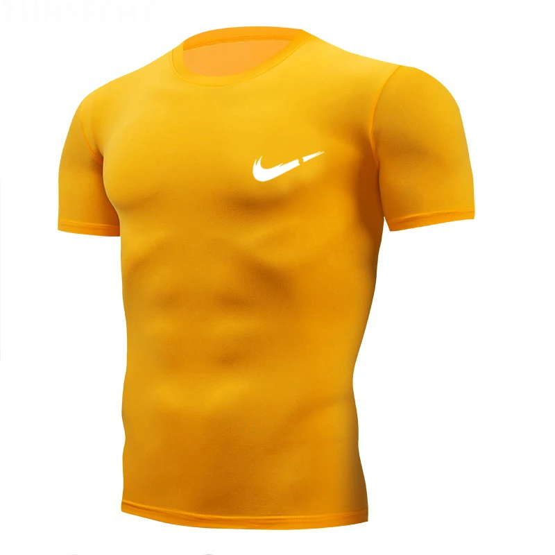 Спортивные фитнес плотно облегающие футболки для мужчин s Slim Fit с короткими рукавами быстросохнущие спортивные футболки для бега мужские Рашгард jogger тренировочные футболки футбол спортивная одежда Джерси Топы мужские
