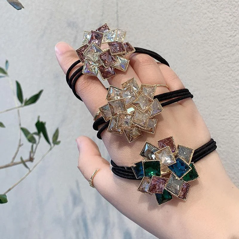 

Creative Multi-layer Colorful Zircon Hair Ties Girl New Rubber Band Hair Rope Headdress for Women Fashion Hair Accessories