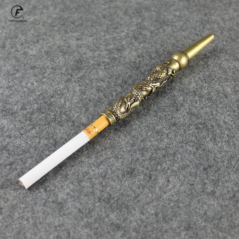 Ретро латунь дым Дракон мундштук Fillter в виде курительной трубки творческий