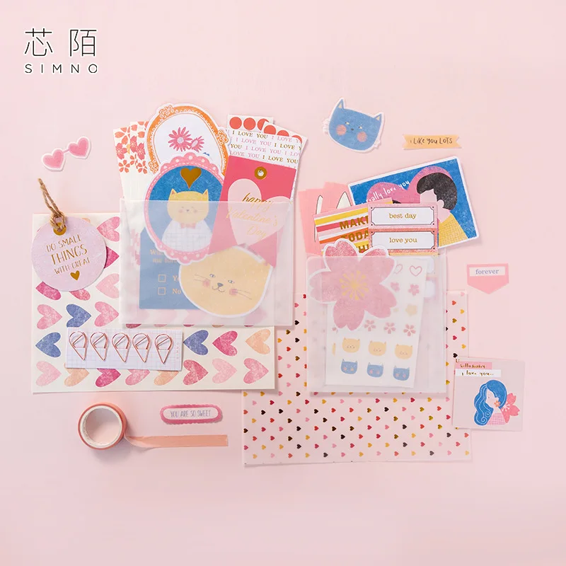 107 шт./компл. Kawaii наклейки из бумаги васи прекрасный материал бумажная карта