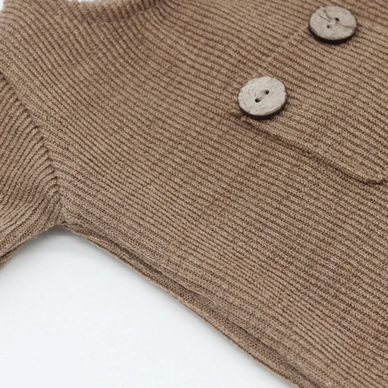 

H05C 3 Pcs/set Newborn Photography Props Suit Knitted Cotton Jumpsuit Hat Mouse Doll Infant Photo Shooting Clothes Outfits