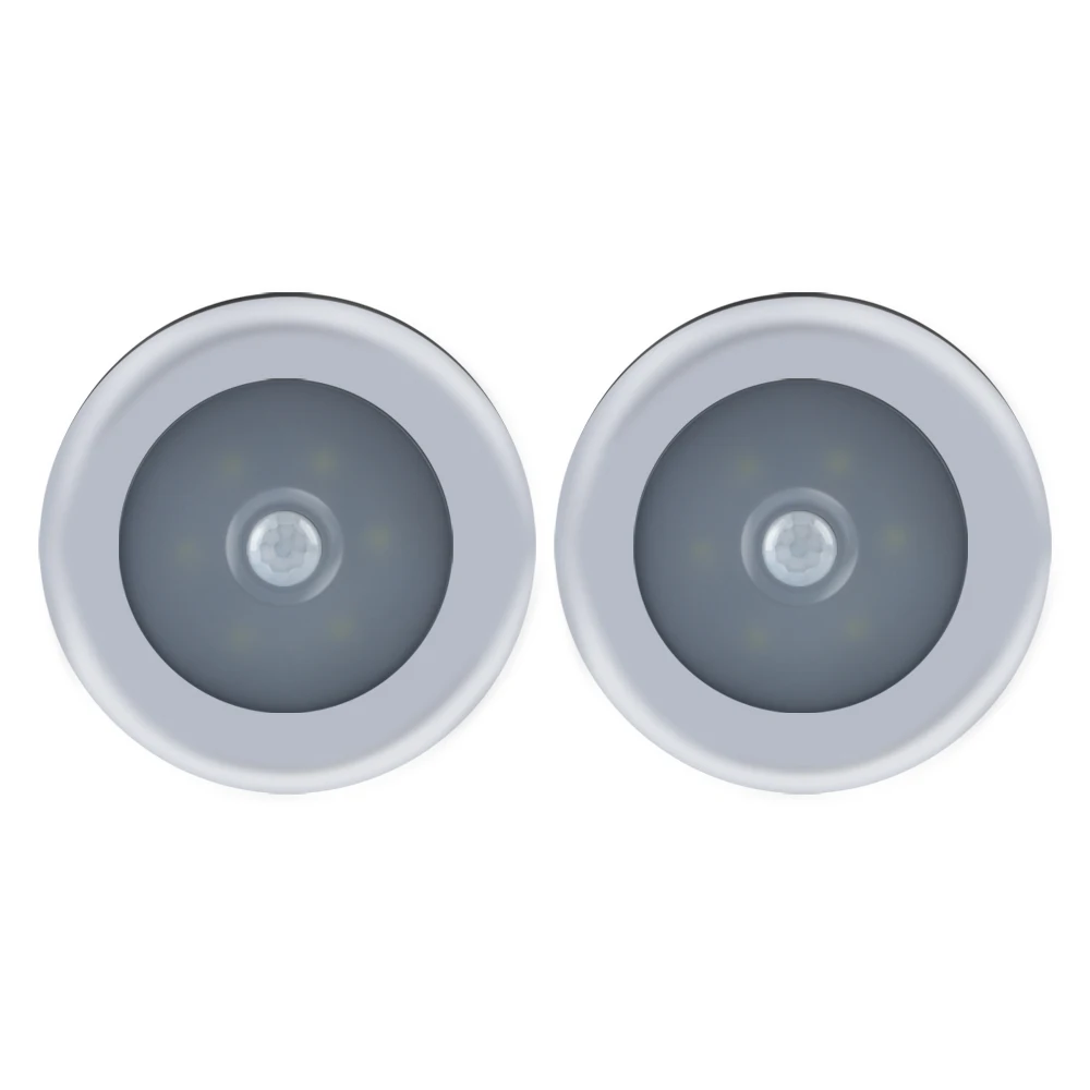 2pcs Light Светодиодный Ночной светильник, интеллектуальный магнитный беспроводной инфракрасный датчик движения, активированный Ночной светильник, Индукционная лампа для шкафа, коридора - Испускаемый цвет: 2pcs Light