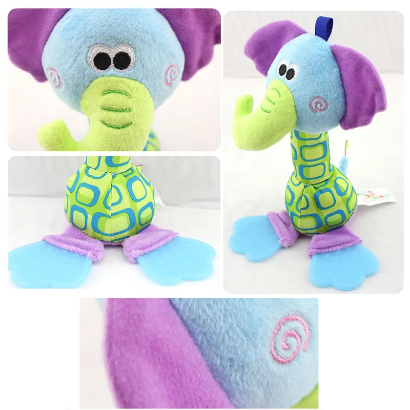 

Hand Rattle Cute Baby Toys for 0-12 Moths Newborn Rattles Soft Toddler Hand Bell Kids Cartoon Animal BB Stick Plush Toy