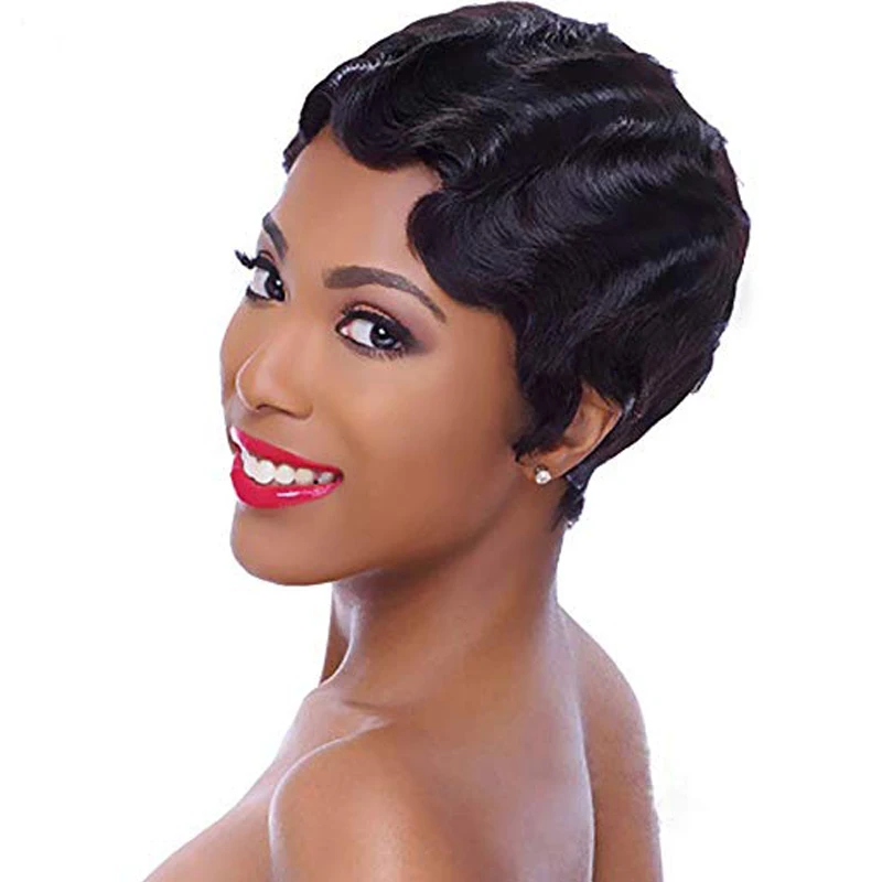 Короткие человеческие волосы парики 13*2 парик шнурка для женщин океан волнистый