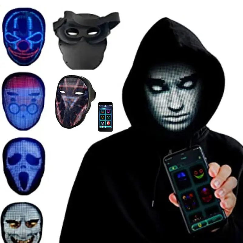

LED Luminous Face Mask Custom Robot Mobile Phone Bluetooth Smart Mask