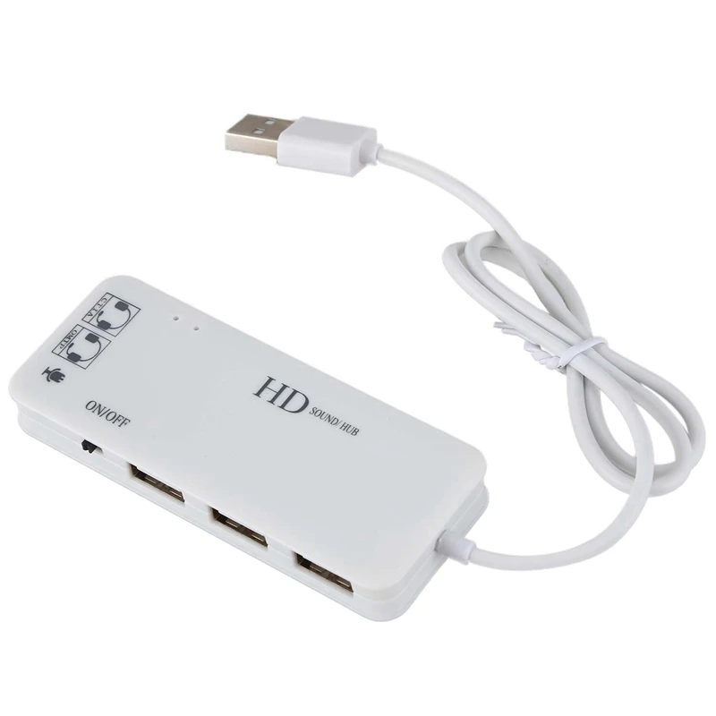 3 порта Usb 2 0 концентратор внешний 7.1Ch звуковая карта гарнитура микрофон адаптер