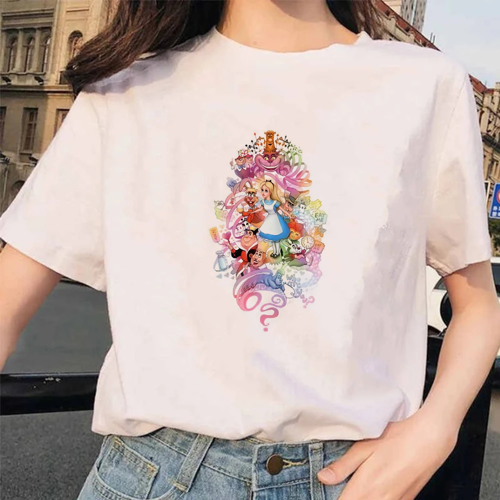 Футболка для женщин Harajuku футболка Алиса в стране чудес уличная одежда девочек